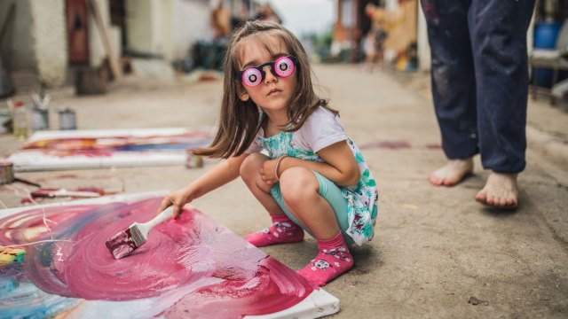weird kid wearing funny glasses