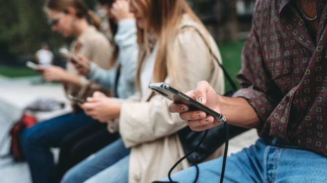 people holding phones
