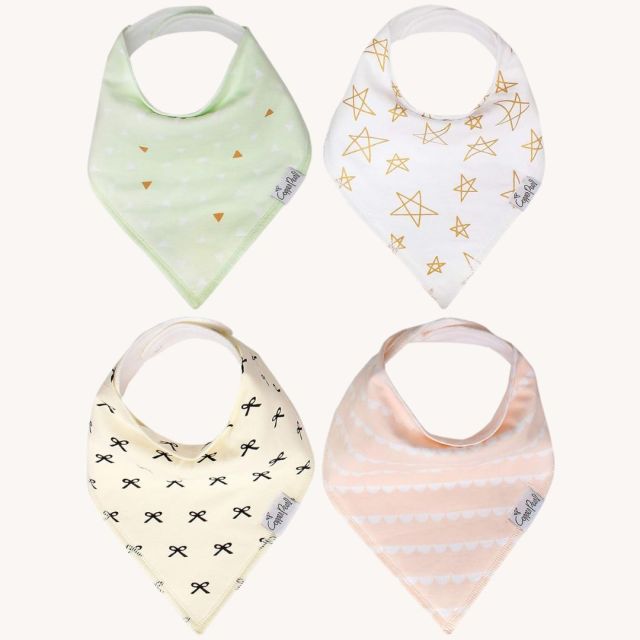 set of 4 drool bibs for babies