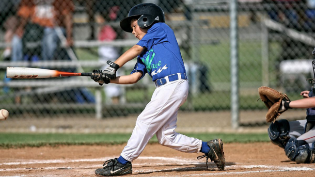 boy playing baseball