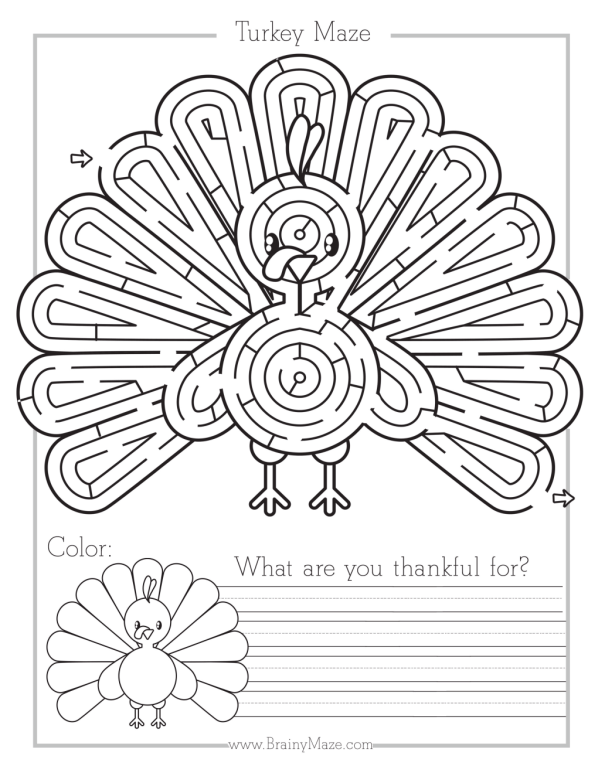 free Thanksgiving printable maze