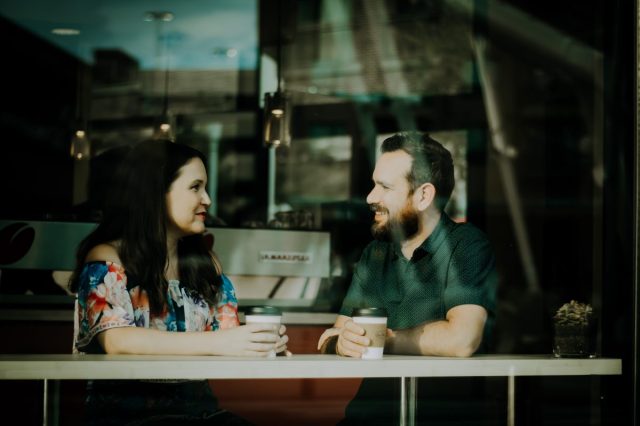 Couple in restaurant