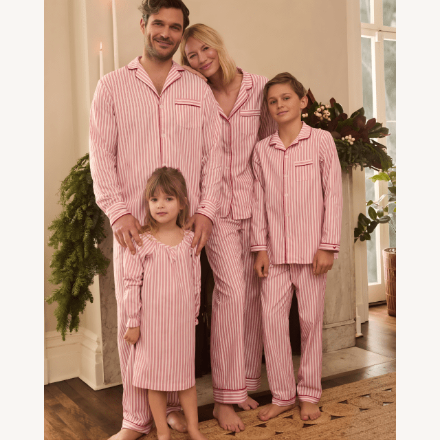 Family Matching Pajamas Petite Plume Antique Red Ticking