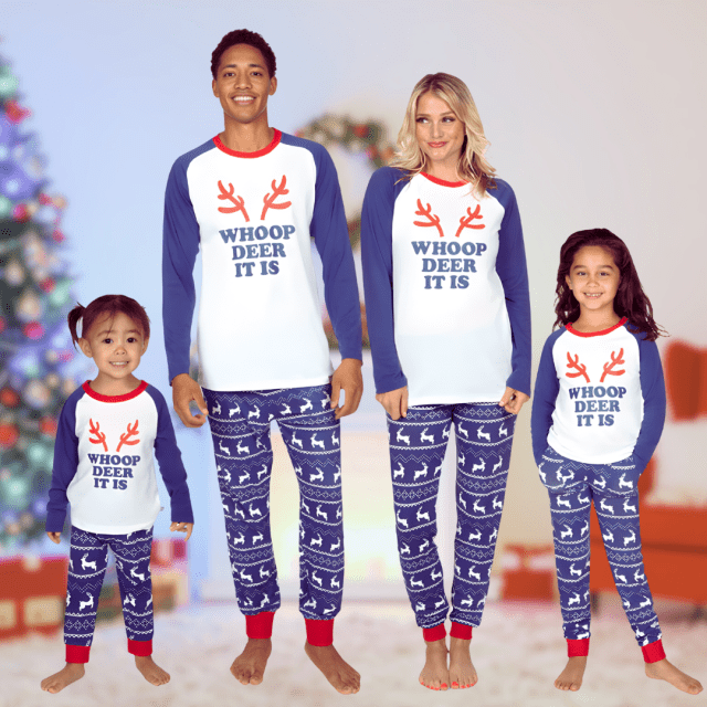 Family Matching Pajamas Tipsy Elves Whoop Deer It Is