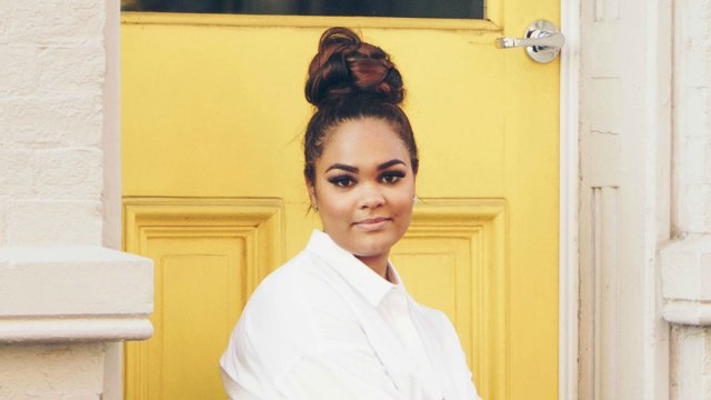 a top bun is a good holiday hairstyle