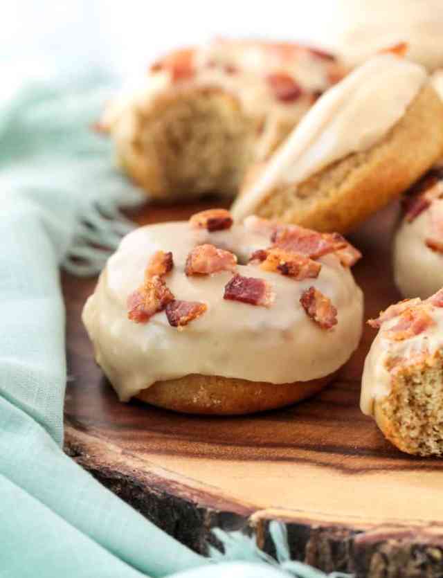 picture of a maple bacon air fryer donut recipe