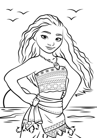 cool coloring page of Moana