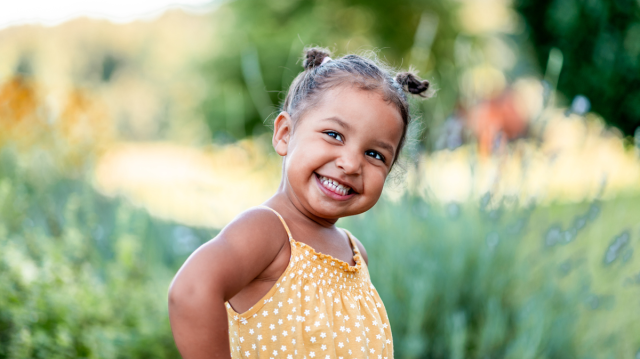 little girl outdoors