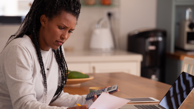 woman doing bookeeping as an online job from home