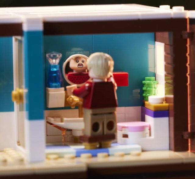 A product shot of the Lego Home Alone house