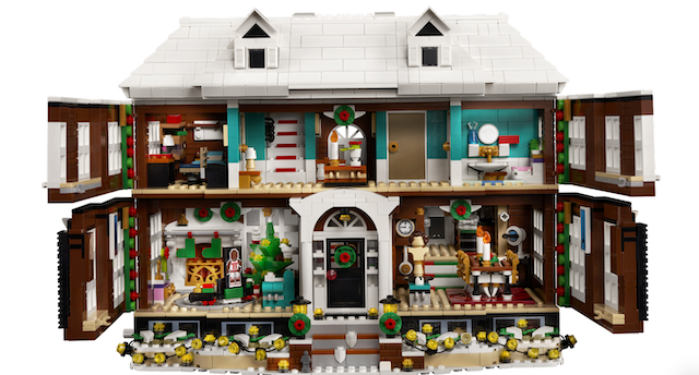 A product shot of the Lego Home Alone house