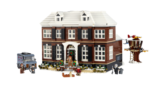A product shot of the Lego Home Alone house