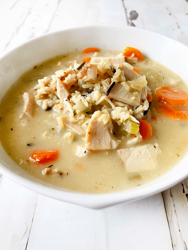 Turkey and wild rice soup is a great Thanksgiving leftover recipe