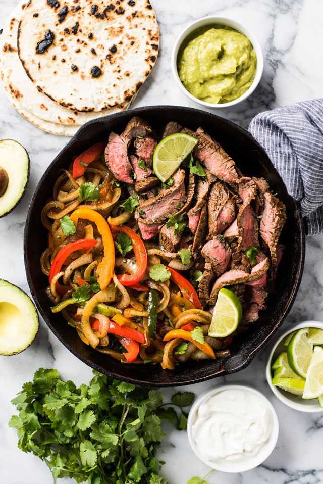 iron skillet recipe for steak fajitas