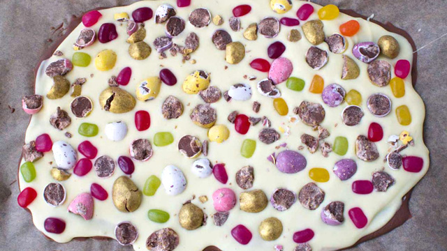 Easter treat ideas, chocolate bark, easter treats for kids