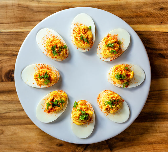 devilled eggs are a great easter breakfast or brunch ideas.