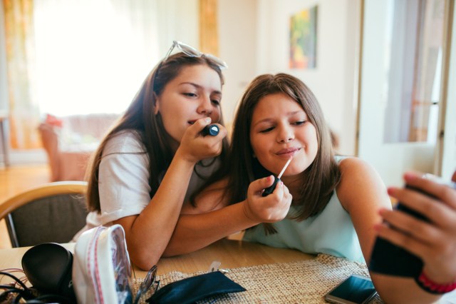 girls wondering how much makeup for kids is okay