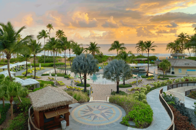 sunset at Wyndham Grand Rio Mar Puerto Rico family vacation