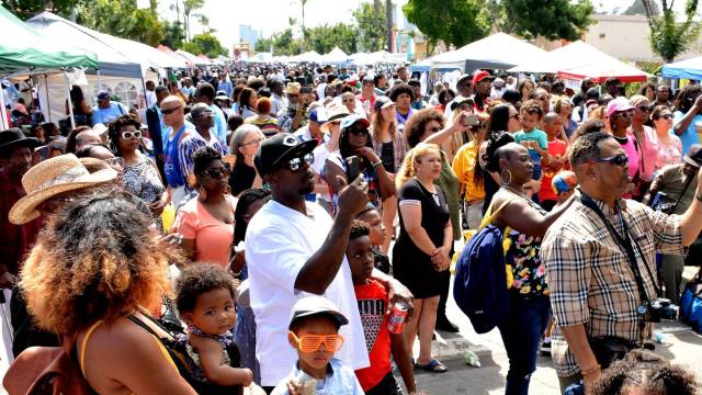 Crowds celebrating Juneteenth in San Diego