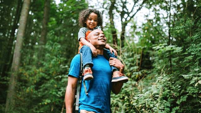 A father daughter hike outdoors