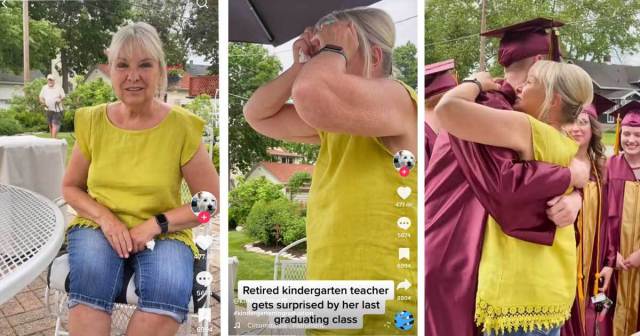 seniors surprise kindergarten teacher