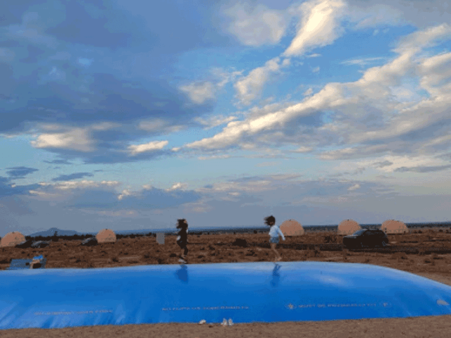 kids on the jumping pillow at Clear Sky Resort