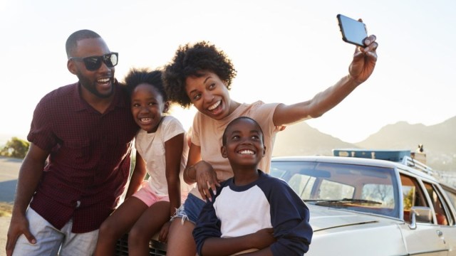 family taking a selfie