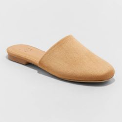 tan women's textured mule
