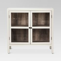 off-white two-door cabinet