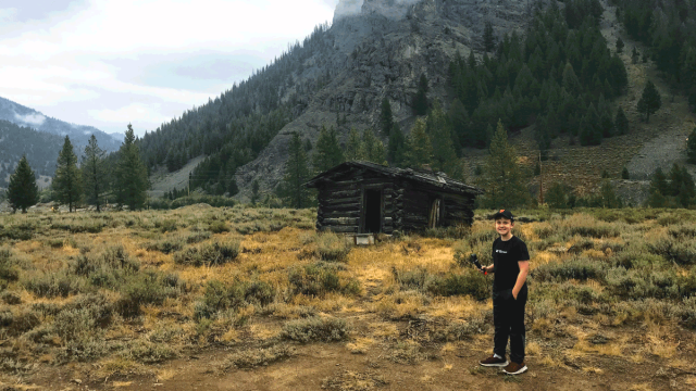 boy at Bonanza ghost town in idaho