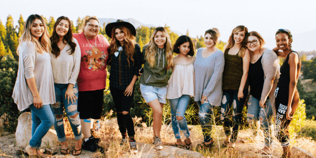 Group of moms having a memory-making moms getaway.