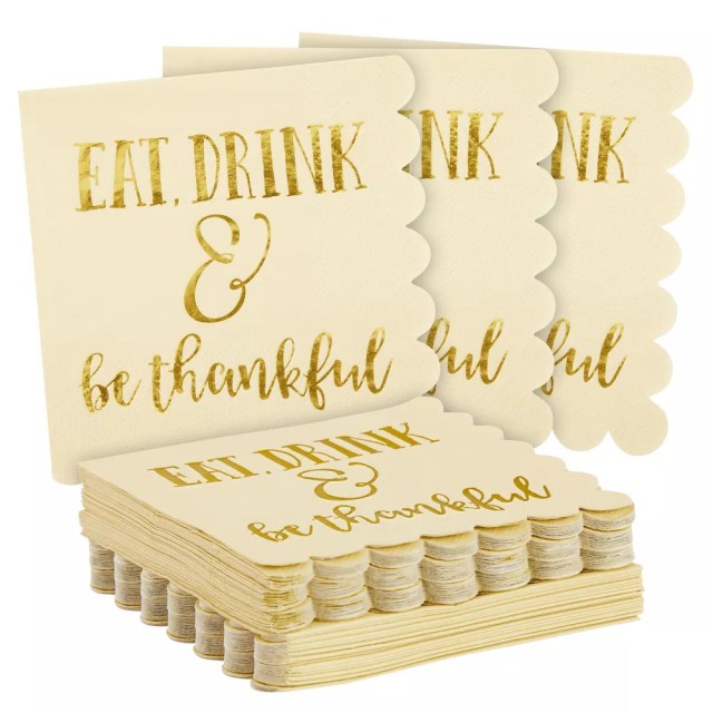 Set of brown paper cocktail napkins
