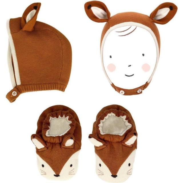 Baby fox hat and booties