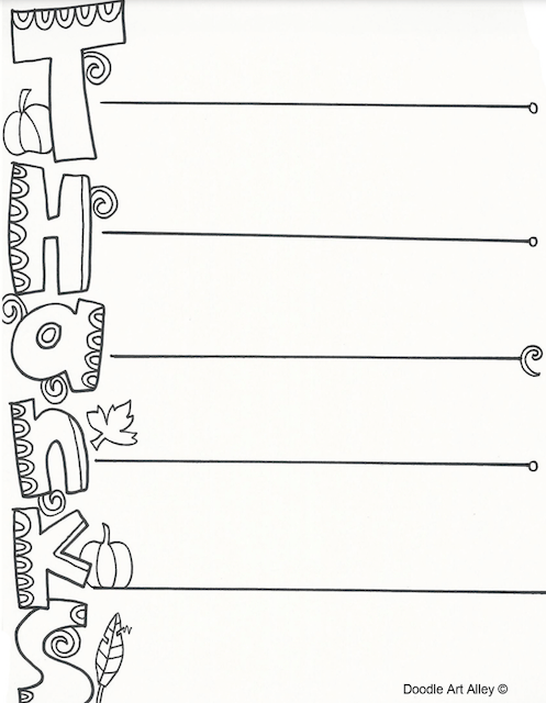Thankful poem Thanksgiving activity sheet
