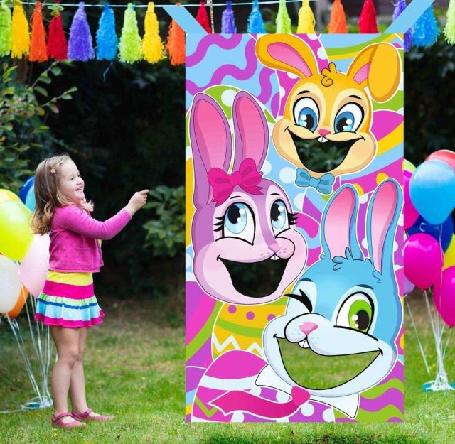 Easter games for kids, Easter game ideas, Easter bean bag toss