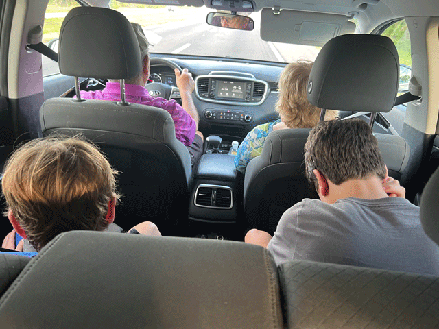 family using Turo rental car service
