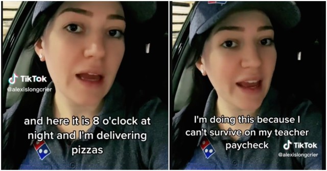 teacher posts on TikTok about her second job