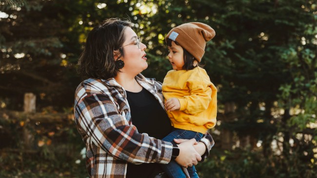 A mother talking to her toddler using one of our ways to say no to kids