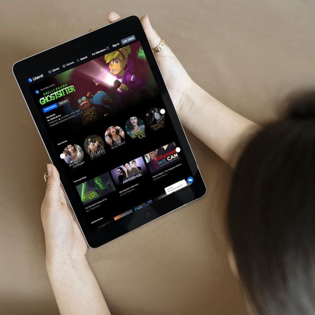 student using literal app