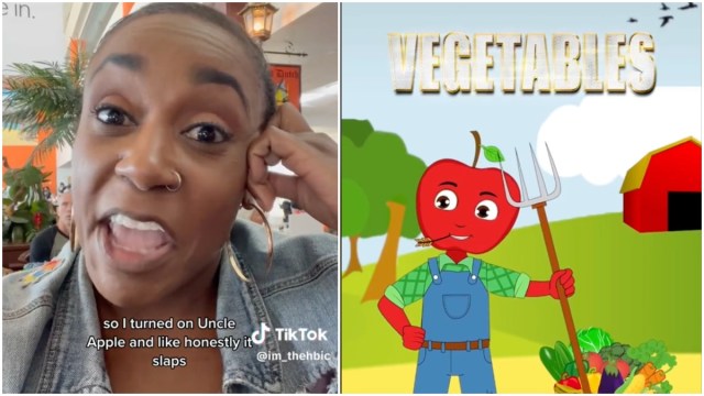 Screenshots from TikTok videos about rap songs from Uncle Apple