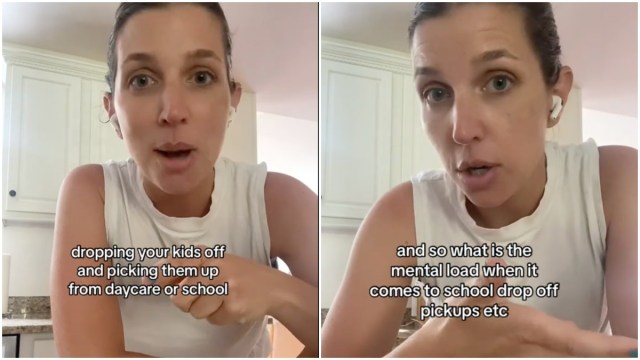 Screenshots from a TikTok video showing a mom talking to the camera.