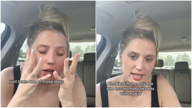 mom discussing emotional regulation in her car