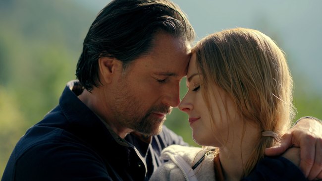 Virgin River Season 5 production still of Jack and Mel