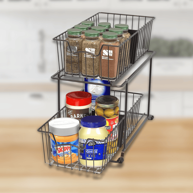 Kitchen organization hacks stackable wire basket drawers