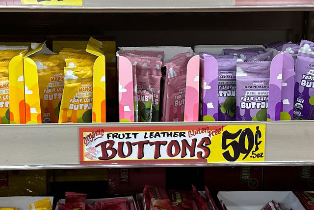 Trader Joe's snacks for toddlers fruit leather buttons