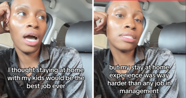 Screenshot of an executive director talking about how hard it is to be a SAHM