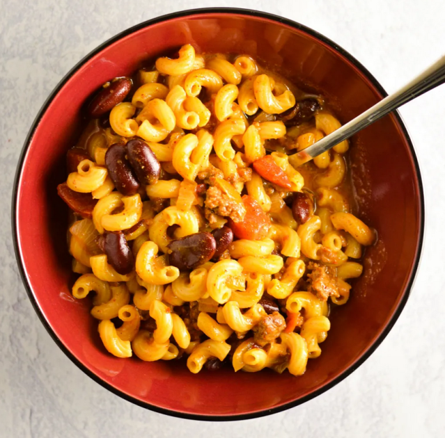 one pot pasta chili mac and cheese