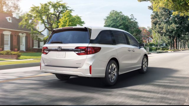 The newly designed bumpers on the Honda Odyssey, one of the best family cars of 2025