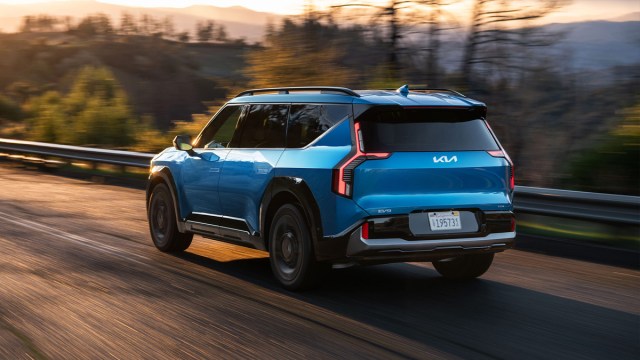 The Kia EV9 from the back, one of the best family cars of 2025