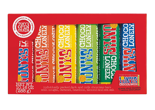 Tony's Chocolonely variety pack is one of the best stocking stuffers for adults